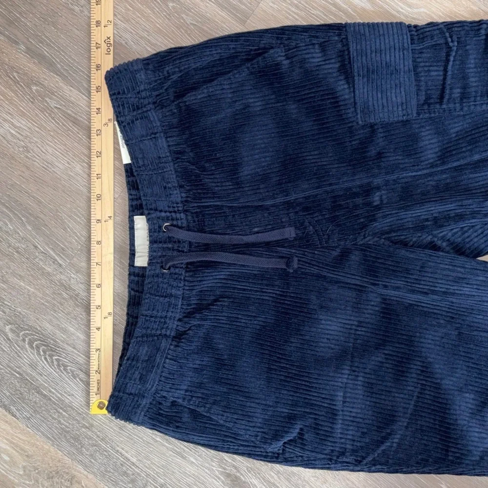 Sun + Stone Mens Navy Blue Corduroy Jogger Pants Cotton Cargo Pocket Size M NWT